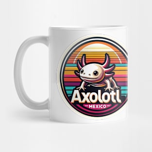 Cute Vintage Axolotl Mexico Retro Mug